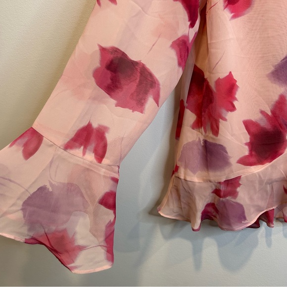 Laura Floral Ruffle Front Blouse Pink 122806 - Picture 7 of 10